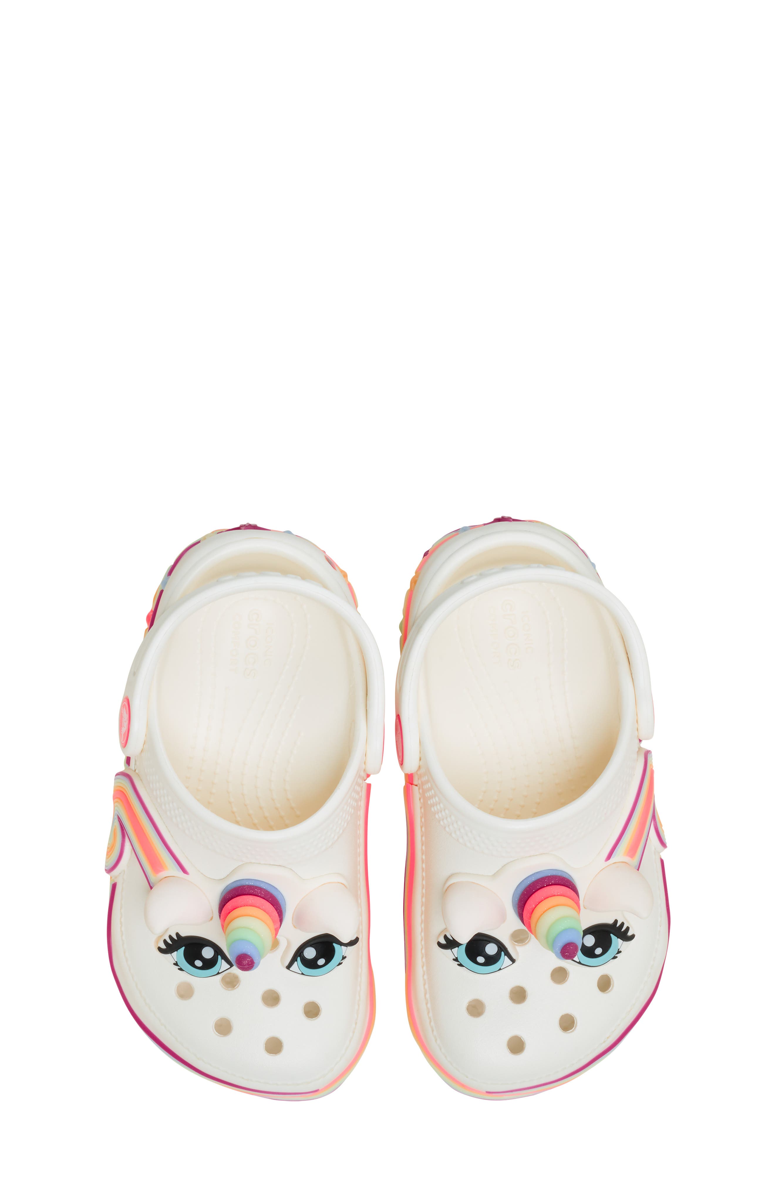 CROCS Kids' Classic Iam Unicorn Lights Clog, Alternate, color, Chalk
