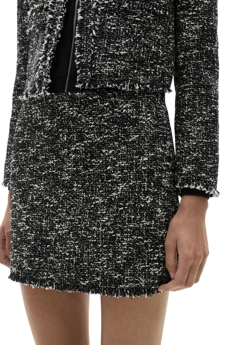 MANGO Tweed Miniskirt, Main, color, Black