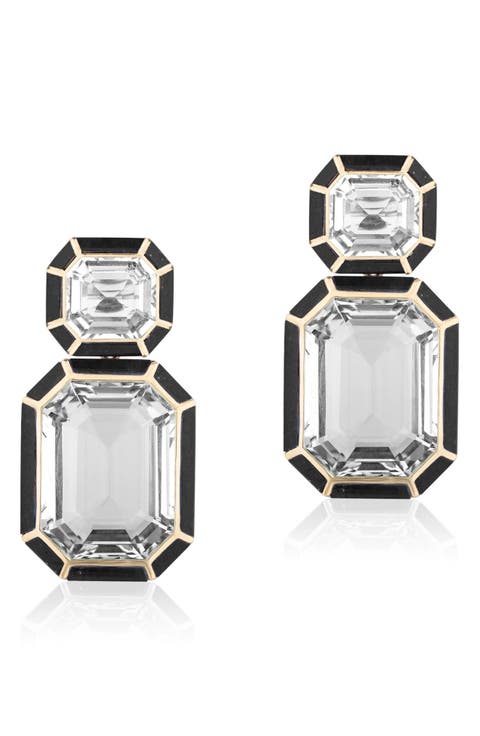 Mélange Emerald-Cut Drop Earrings