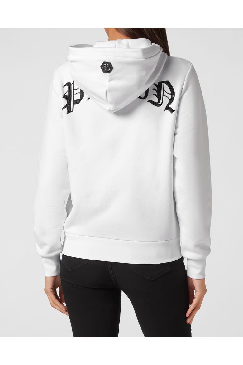 Cropped Hoodie Man Fit Love Tattoo Women, Alternate, color, white