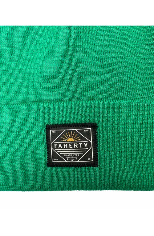 Faherty Workwear Merino Wool Beanie In Green