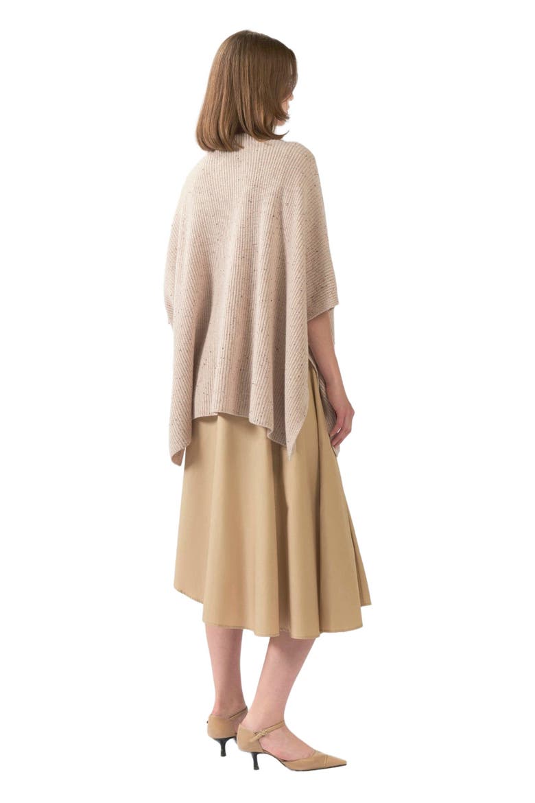 Rib-Knit Cashmere Poncho, Alternate, color, biscotti