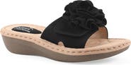 CLIFFS BY WHITE MOUNTAIN Casmyn Floral Mini Wedge Sandal - Wide Width Available