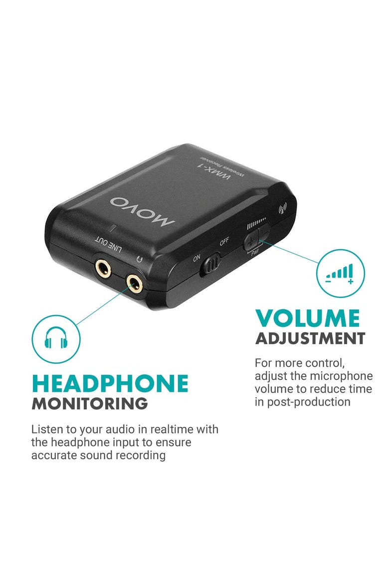 WMX-1 2.4GHz Wireless Lavalier Microphone System Compatible with Cameras and Smartphones, Alternate, color, Black