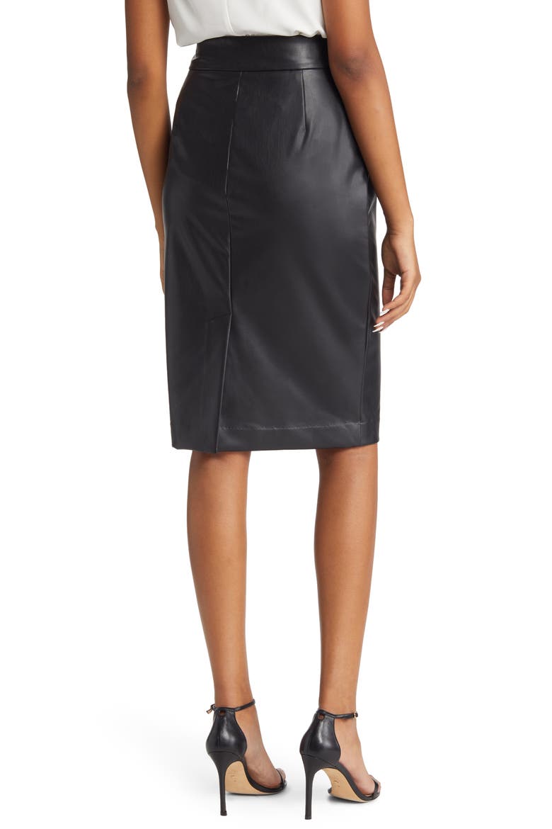 Faux Leather Pencil Skirt, Alternate, color, ANNE BLACK