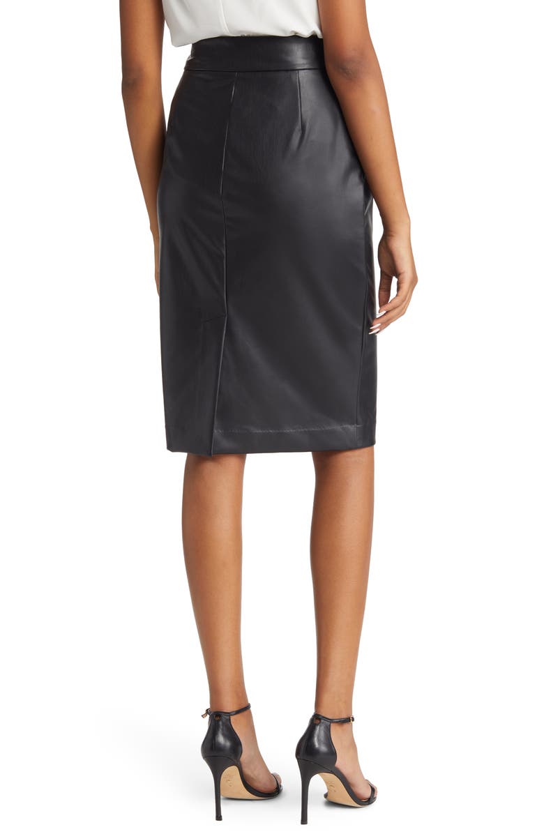 Anne Klein Faux Leather Pencil Skirt, Alternate, color, 