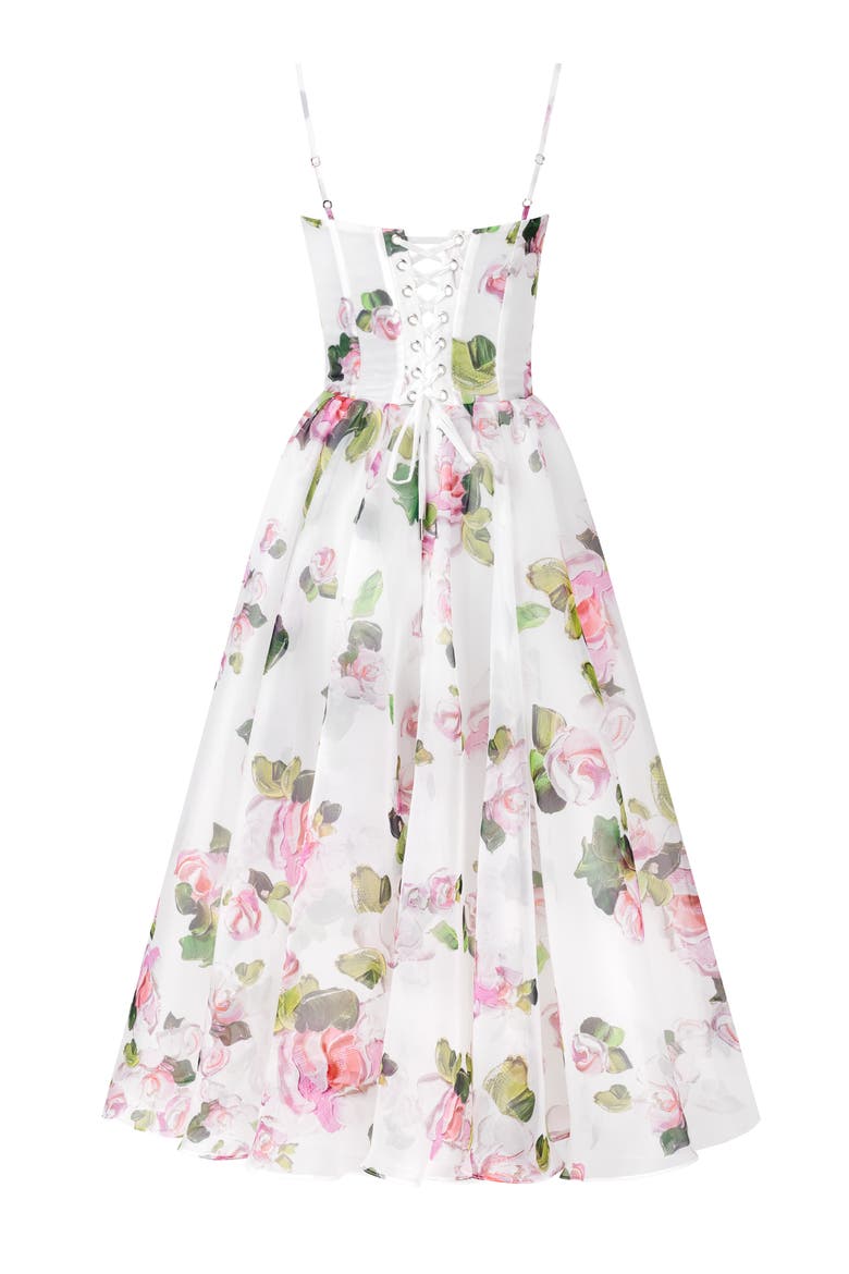 Spaghetti Strap Midi Dress With A Floral Print, Alternate, color, Apple Blossom