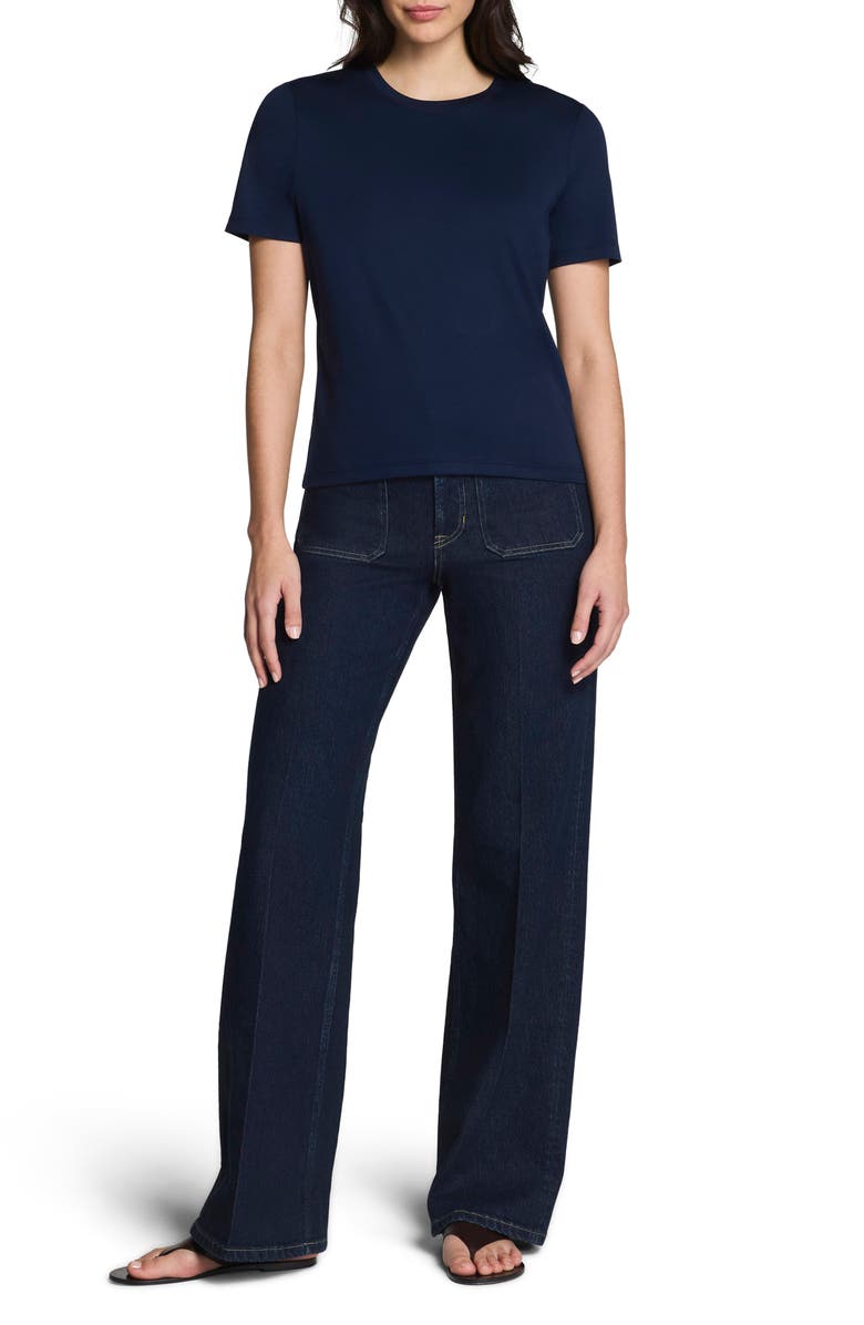 SPANX<sup>®</sup> Crewneck Cotton T-Shirt, Alternate, color, Timeless Navy