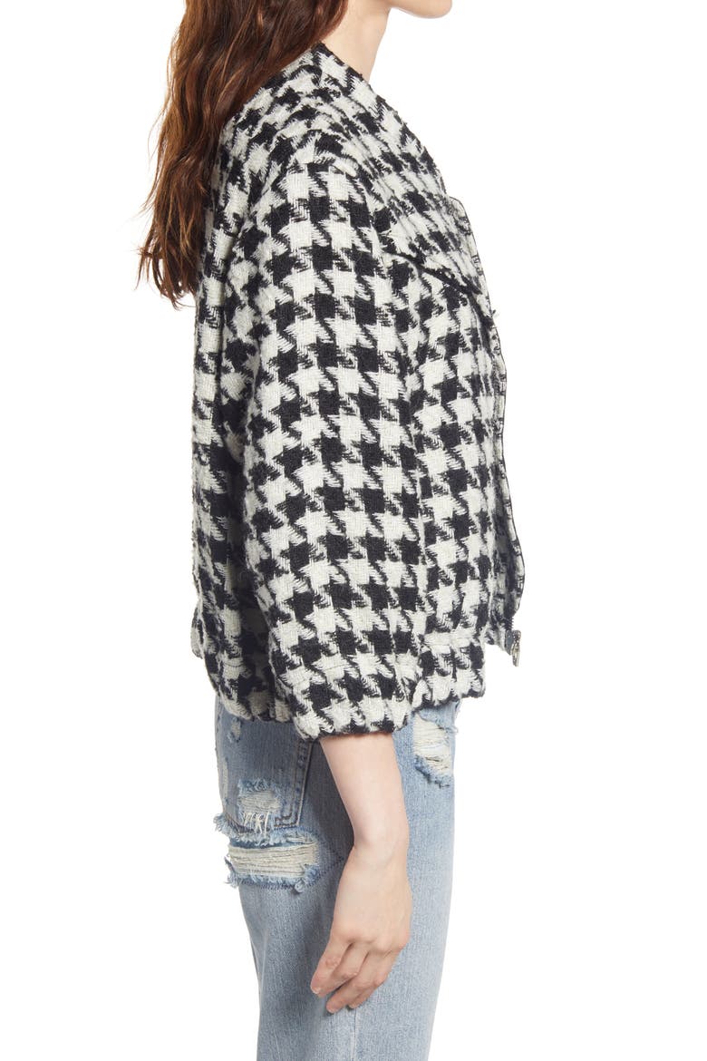 Houndstooth Tweed Bomber Jacket, Alternate, color, YOUR OWN BEAT