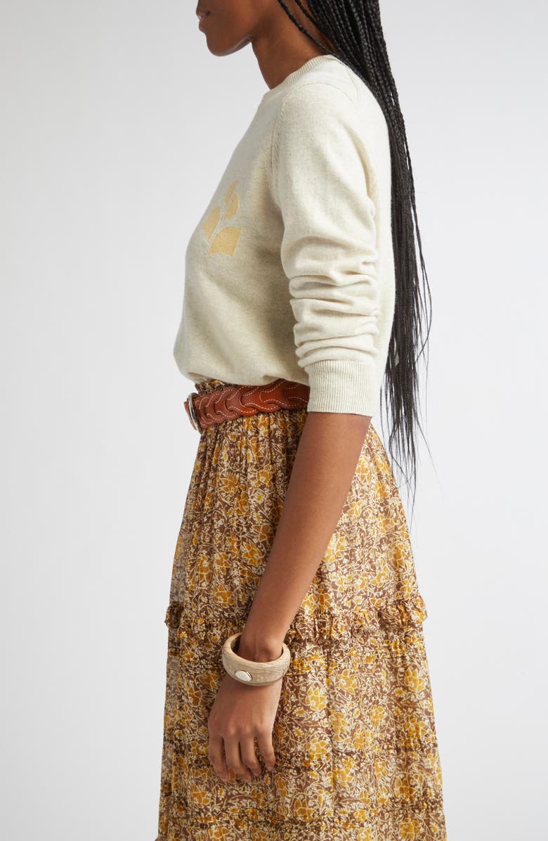 Isabel Marant Étoile Lanta Cotton & Wool Sweater, Alternate, color, Light Grey/ Light Yellow