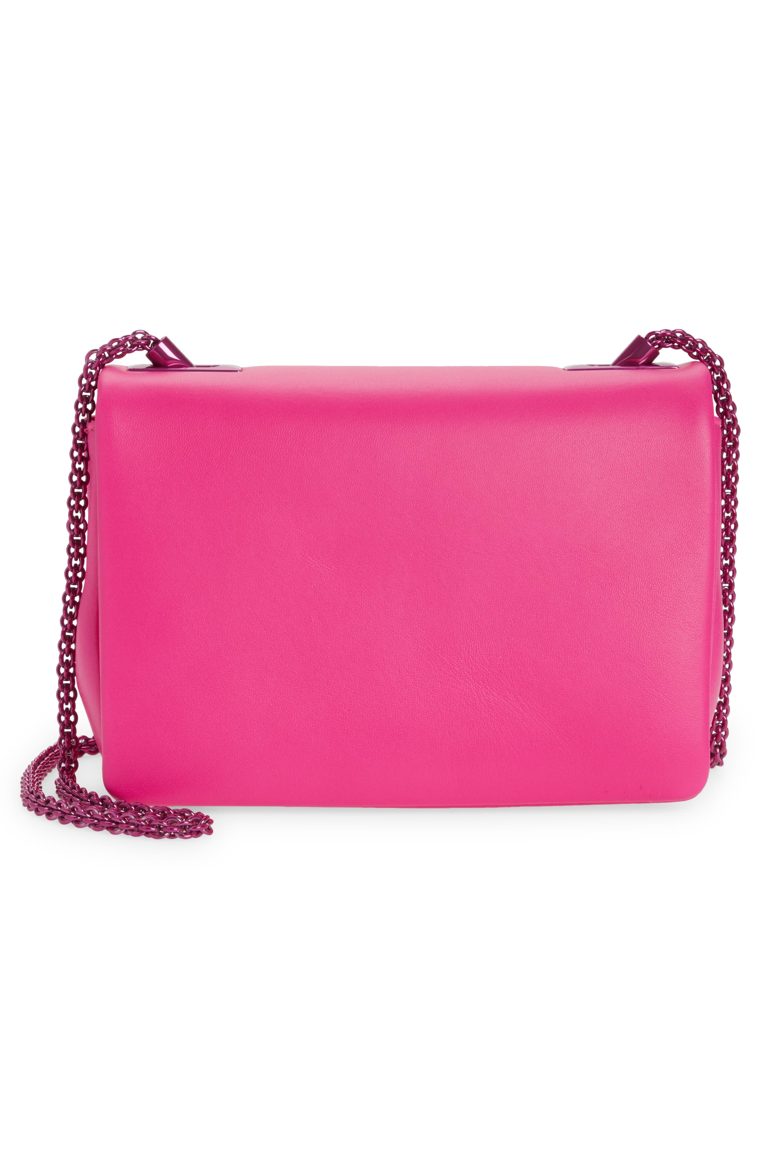 Valentino Garavani Small One Stud PP Pink Leather Shoulder Bag, Alternate, color, 