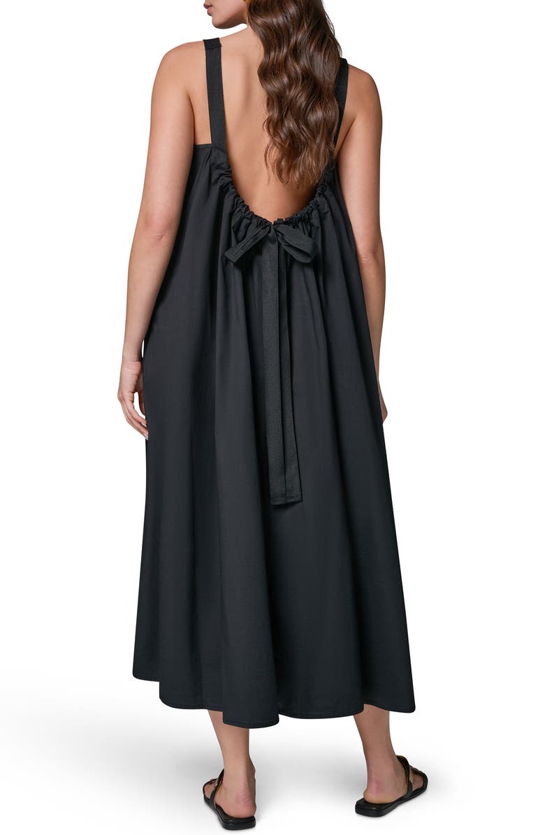 Donna Karan New York Tie Back Stretch Cotton Maxi Dress, Alternate, color, 