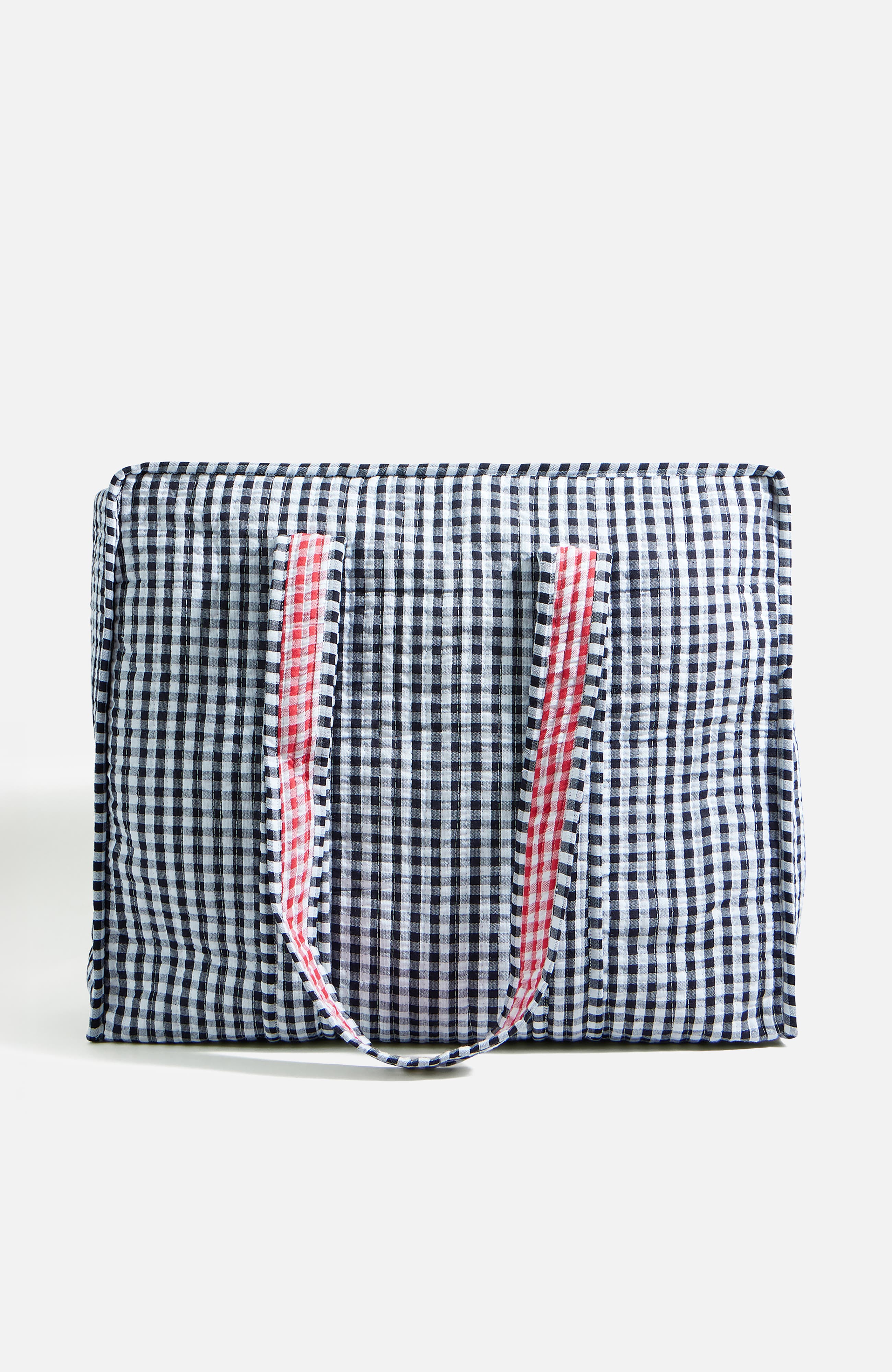 Yumi Gingham Quilted Zip Bag, Alternate, color, Black