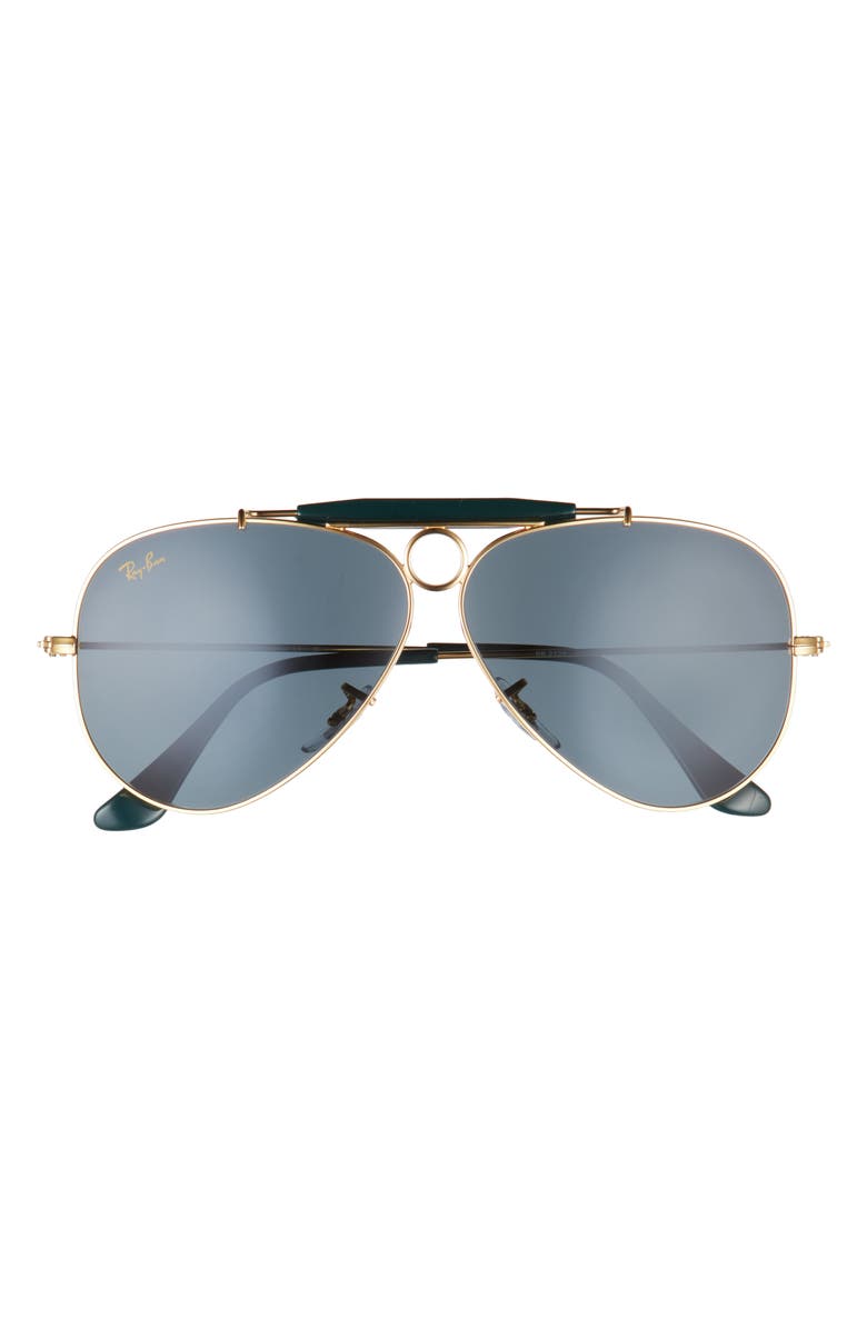 Ray-Ban 58mm Arista Pilot Sunglasses, Main, color, Legend Gold/ Blue