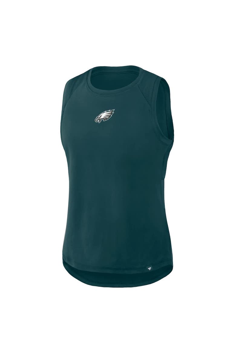 Women's Fanatics Green Philadelphia Eagles Draped Mesh Back Performance​ Tank Top, Alternate, color, Green