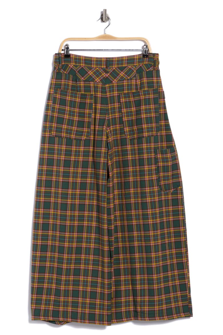 About It Baggy Plaid Trousers, Alternate, color, GREEN COMBO