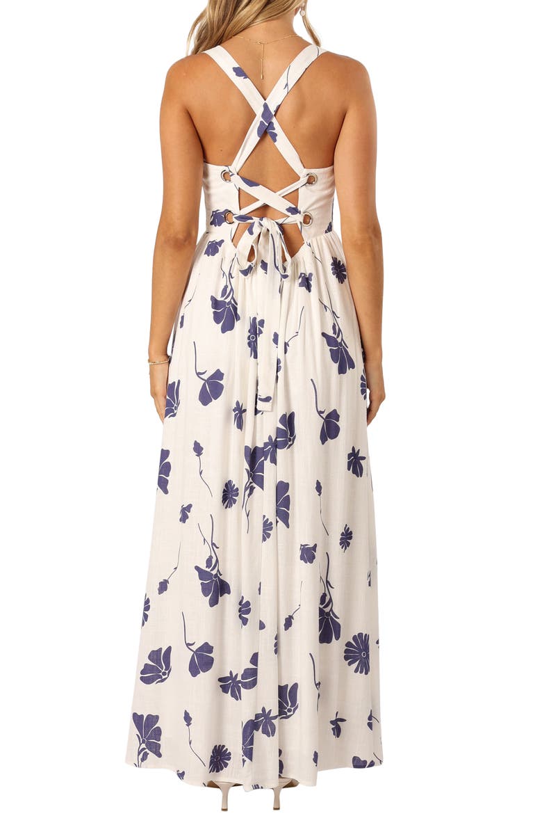 Petal & Pup Hazel Floral Print Maxi Sundress, Alternate, color, Navy Floral