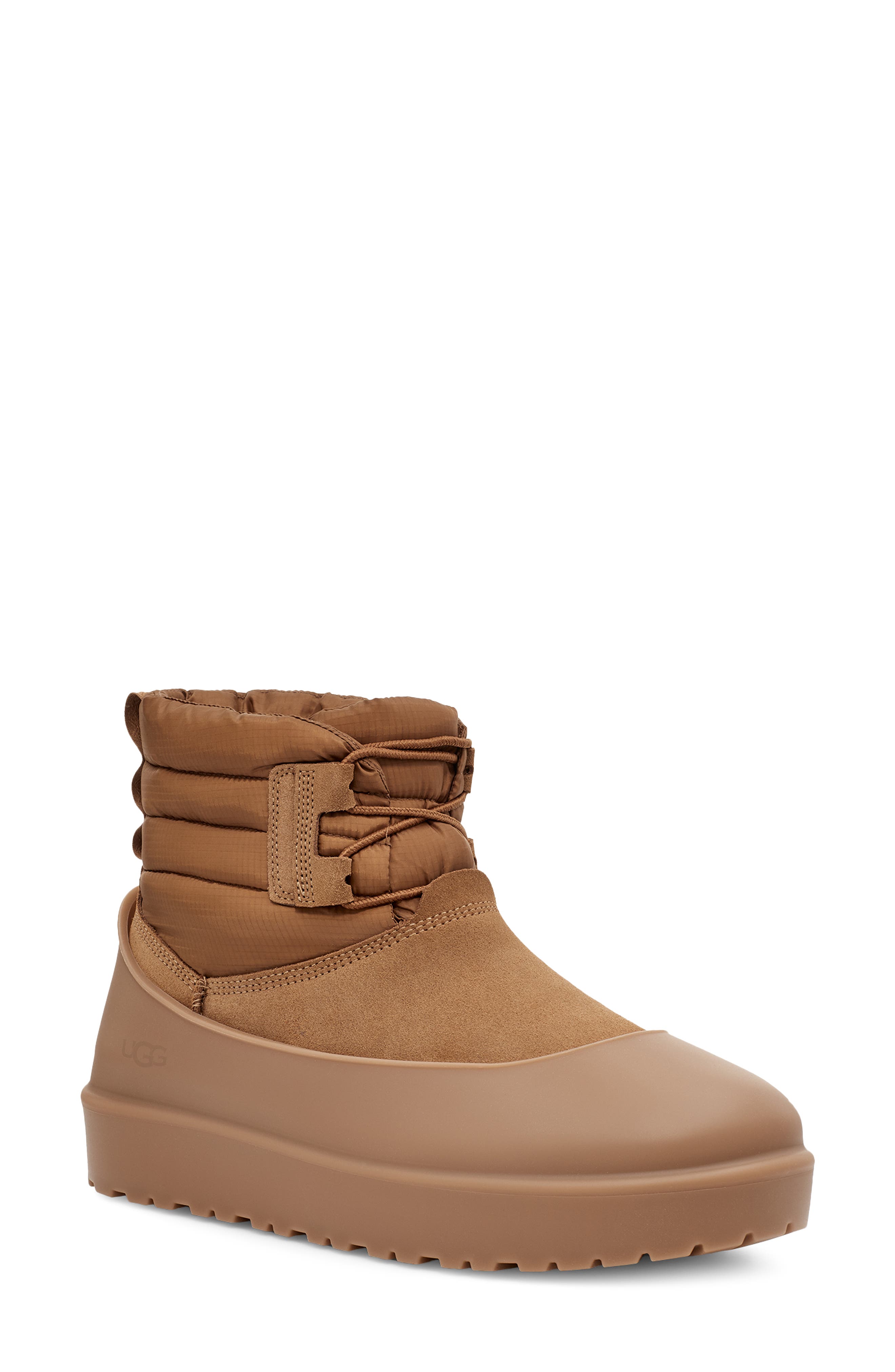 Classic Mini Lace-Up Waterproof Winter Boot, Main, color, CHESTNUT