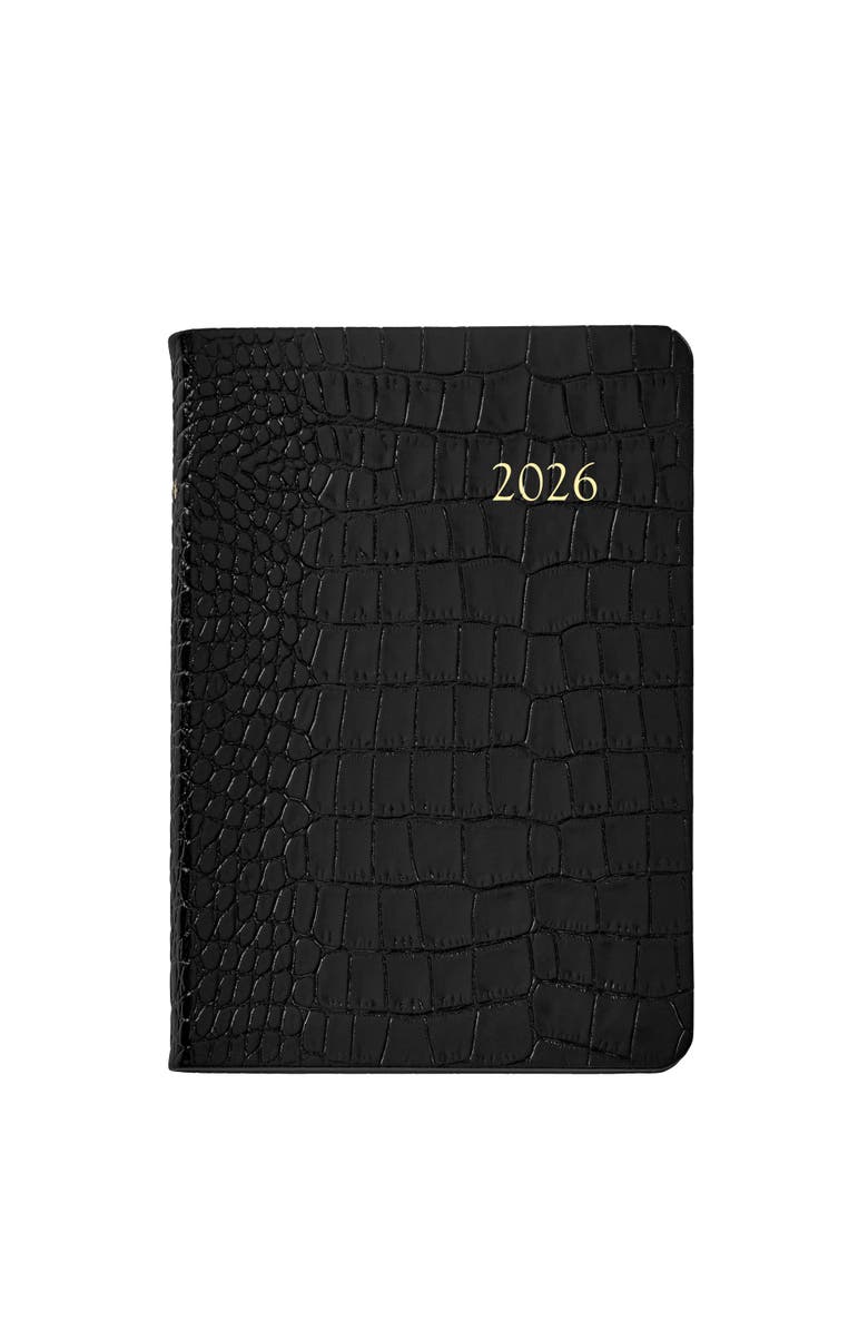 Graphic Image 2026 Leather Daily Journal, Alternate, color, Black Pattern