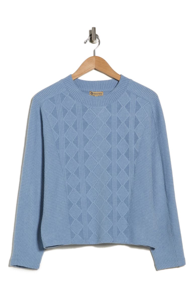 Textured Knit Dolman Sleeve Top, Alternate, color, HEATHER HORIZON BLUE