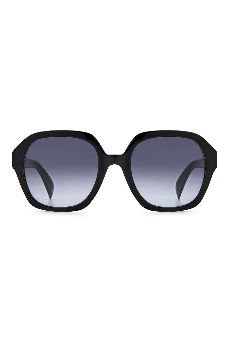 53mm Gradient Square Sunglasses, Main, color, BLACK