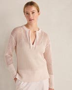 Haven Well Within Organic Cotton Open Stitch Split Neck Pullover