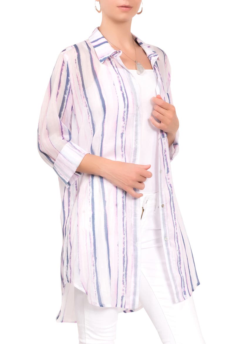 Rick Floral Cotton & Silk Blend Sleep Shirt, Alternate, color, LANAI TIE DYE