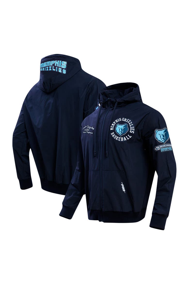 Men's Pro Standard Navy Memphis Grizzlies Hybrid Full-Zip Hoodie, Main, color, Navy