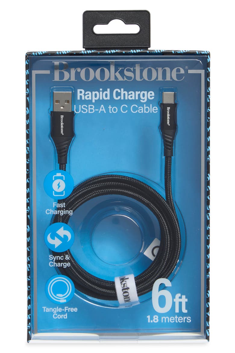 6ft. A to C Braided Lightning Cable, Main, color, BLACK