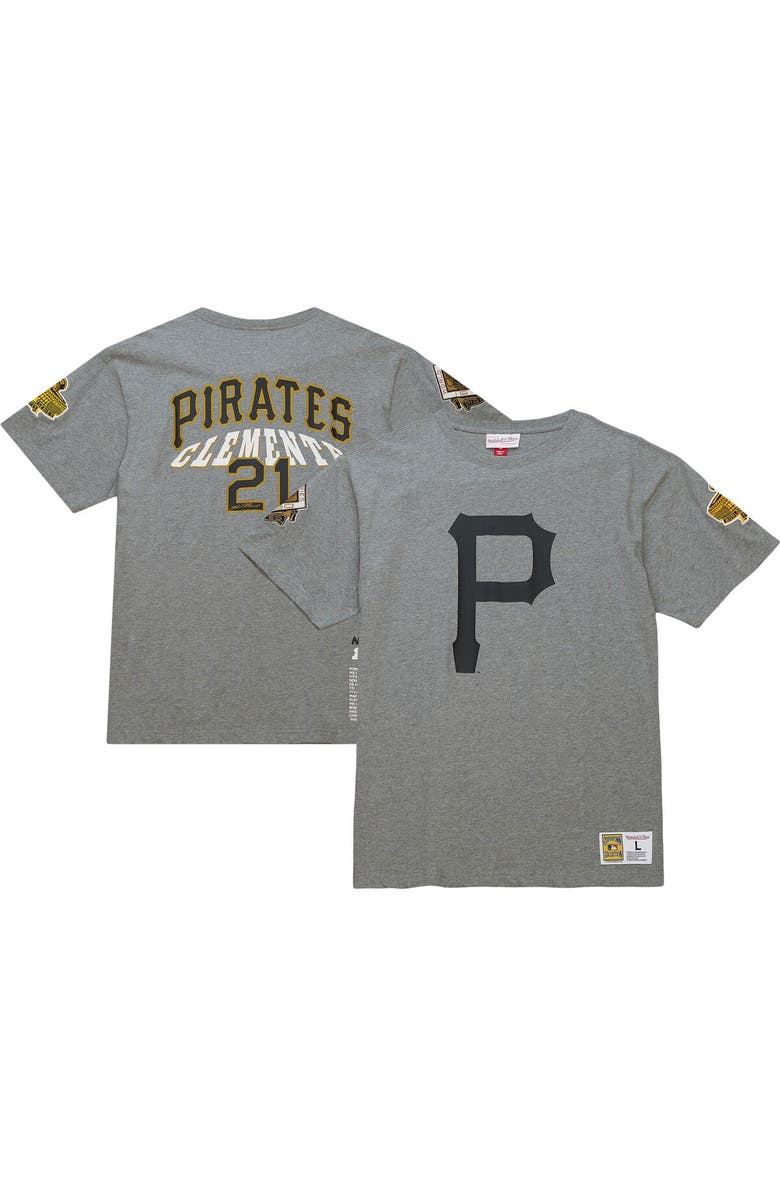 Mitchell & Ness Men's Mitchell & Ness Roberto Clemente Gray Pittsburgh Pirates Legends Collection Player T-Shirt, Main, color, 