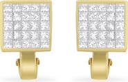 Haus of Brilliance 14K Yellow Gold 3-1/5 Cttw Diamond Grid Huggy Style Stud Earring