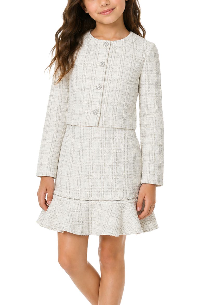 Kids' Bouclé Jacket & Skirt Set, Alternate, color, IVORY