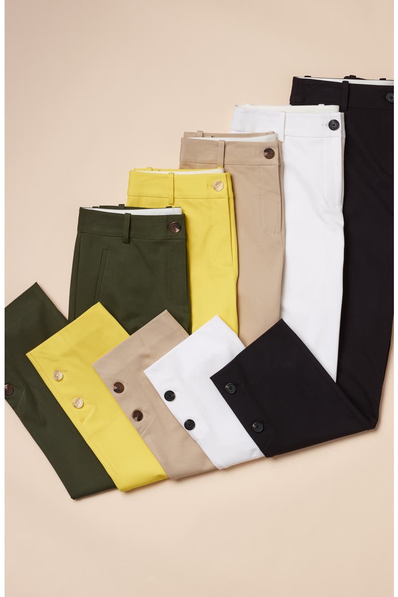 Button Detail Ankle Pants, Alternate, color, CLASSIC KHAKI