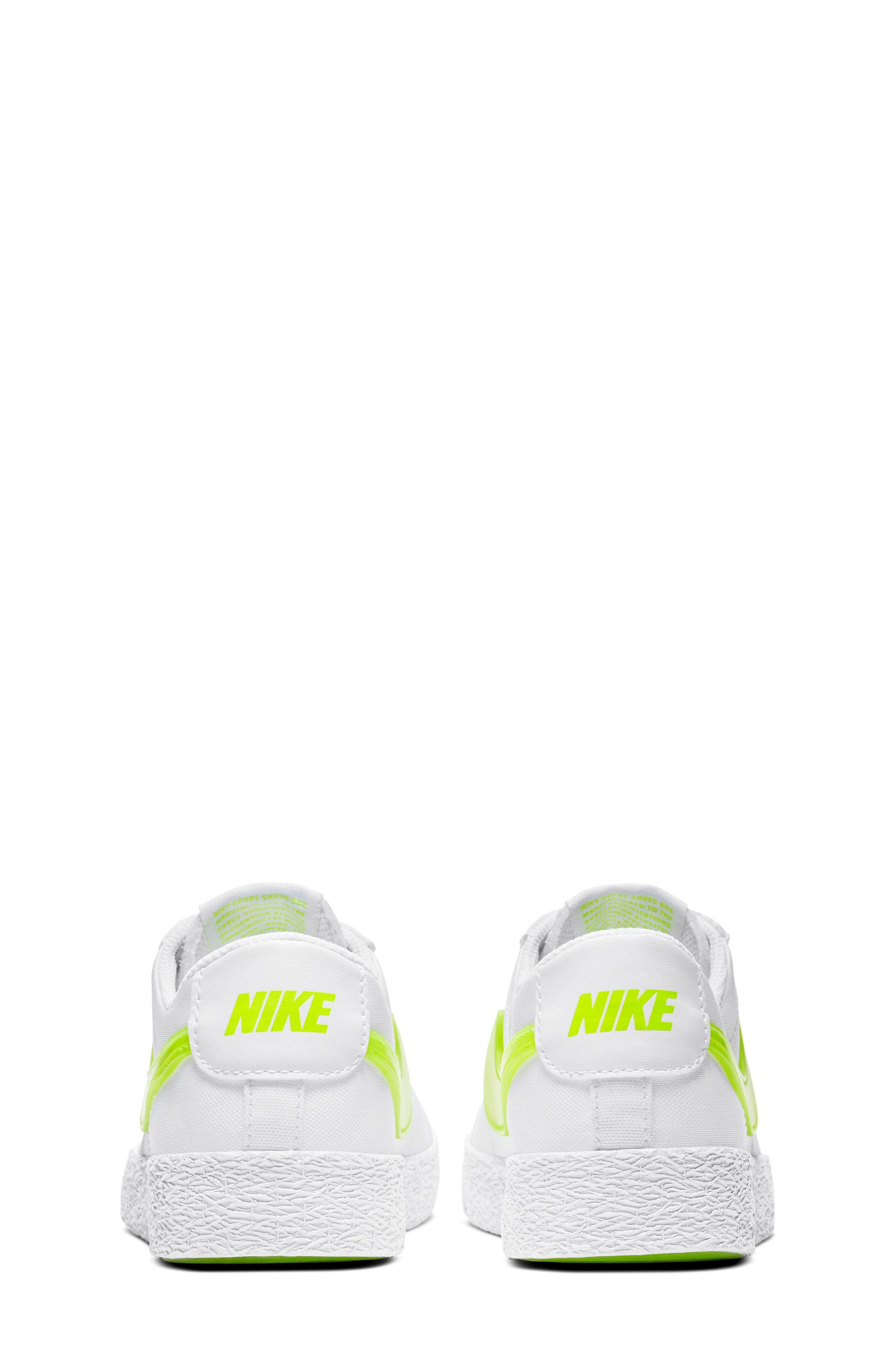 Blazer Low Pop Sneaker, Alternate, color, WHITE/ VOLT
