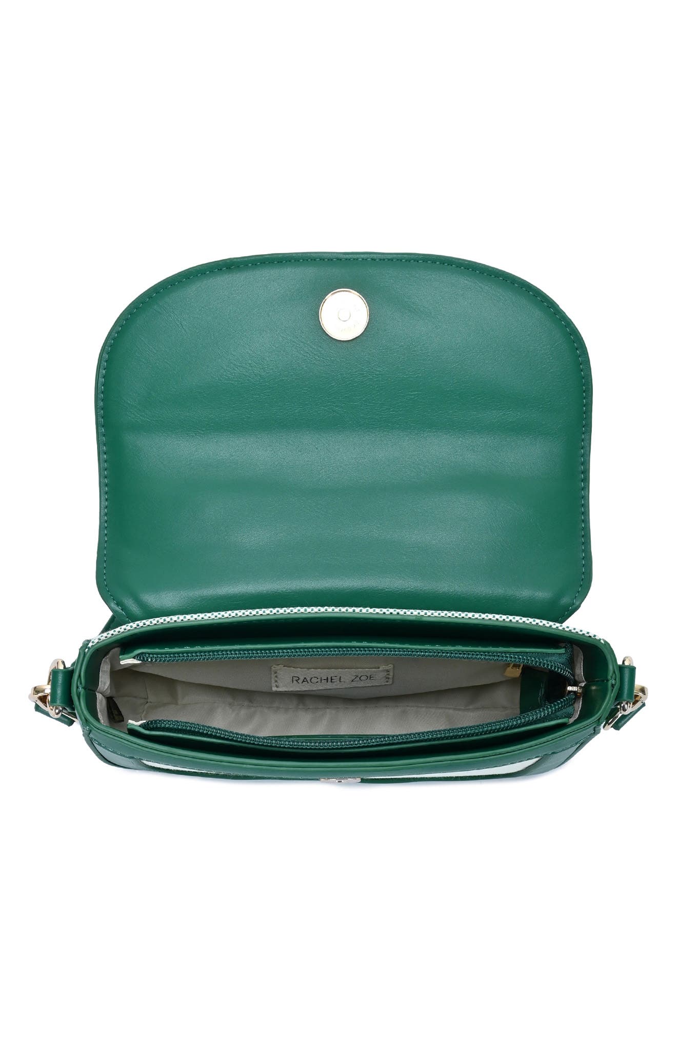 Mini Flap Canvas Bag with Bamboo Handle, Alternate, color, GREEN