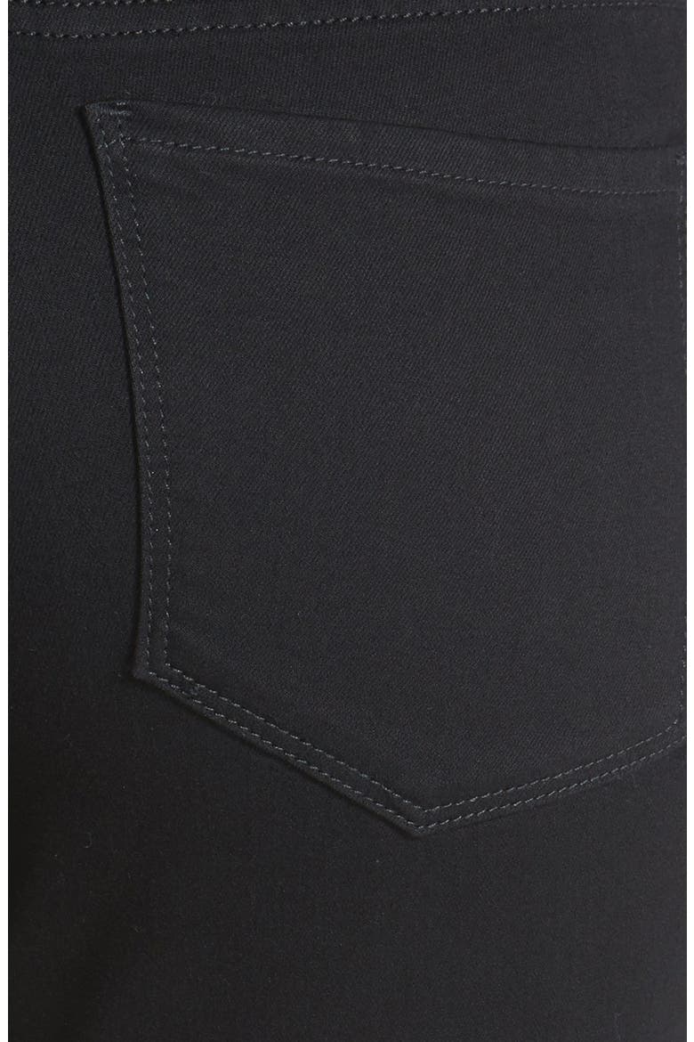 'Ami' Stretch Skinny Moto Jeans, Alternate, color, BLACK