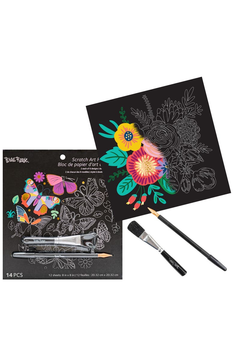 Scratch Art Paper Pad, Butterfly, Alternate, color, Multicolored