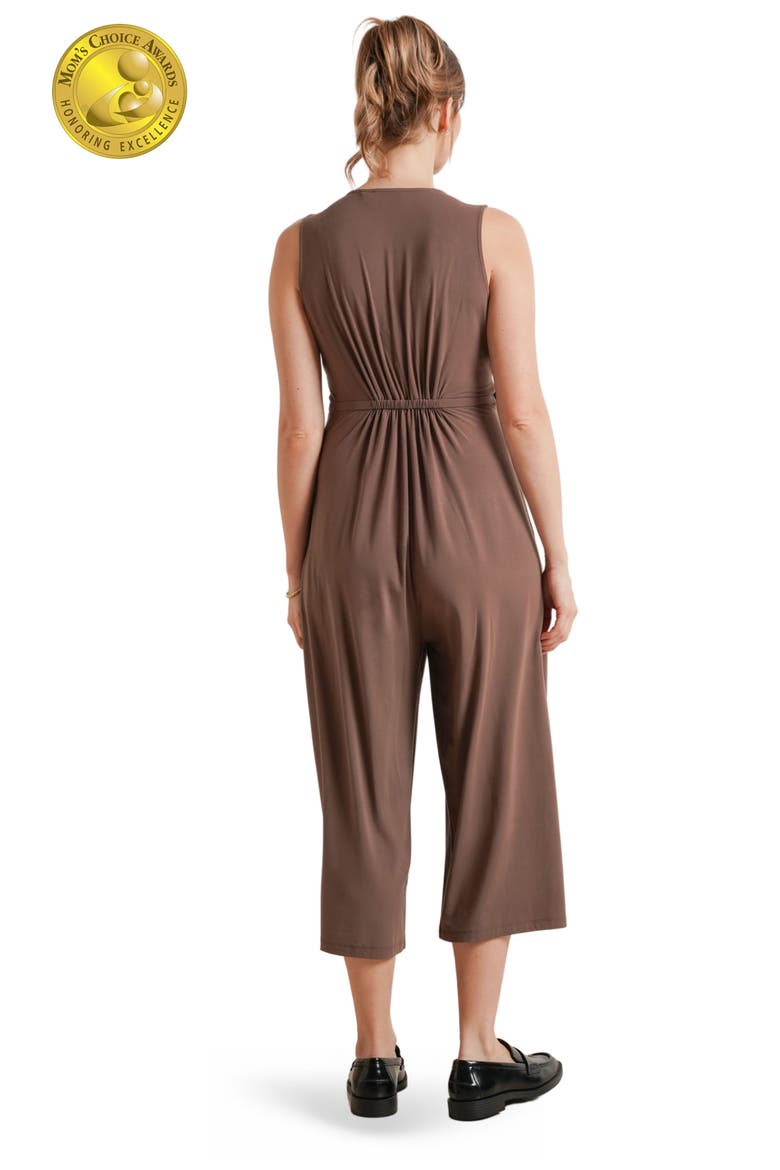 Francesca Maternity & Nursing Cropped Jumpsuit, Alternate, color, Mushroom