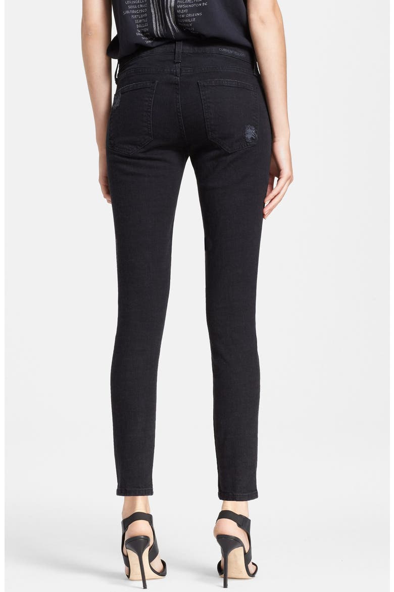 'The Stiletto' Destroyed Skinny Jeans, Alternate, color, BLACK TATTERED