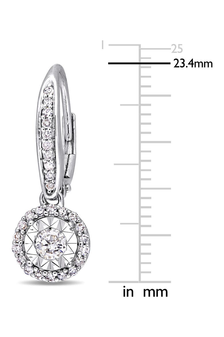 Halo Diamond Drop Earrings - 0.48ct., Alternate, color, SILVER