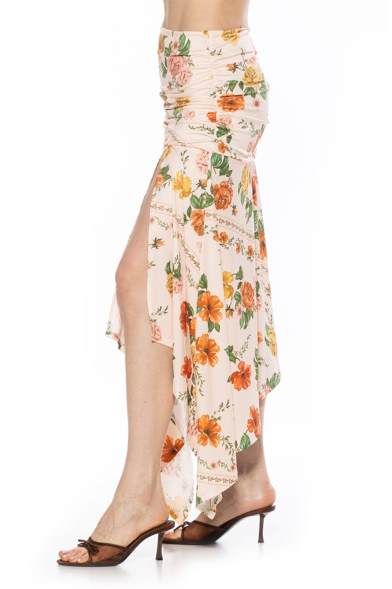 Kennedy Ruched Slit Maxi Skirt, Alternate, color, VINTAGE FLORALS