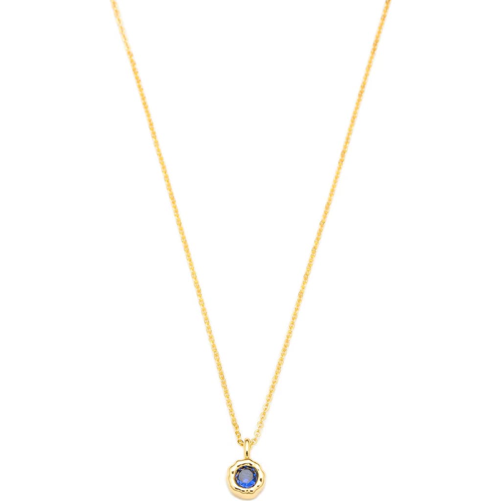 Classicharms Skyler Molten Solitaire Cubic Zirconia Pendant Necklace In Gold
