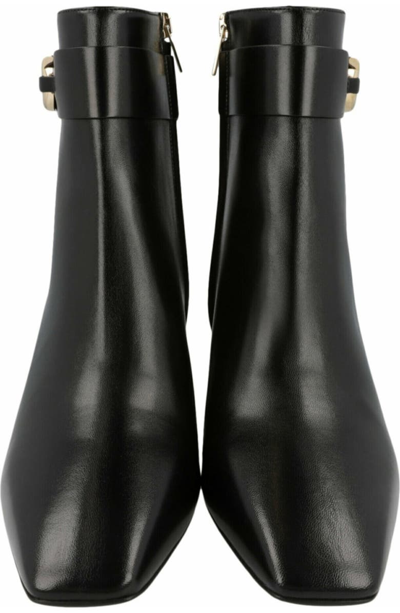 FERRAGAMO Placida Leather Bootie, Alternate, color, Black