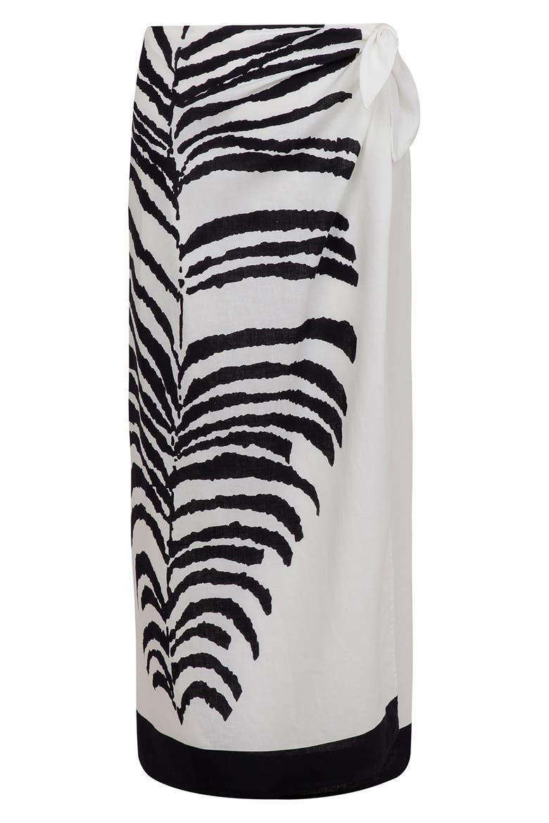 Flora Placement Print Cotton Cover-Up Pareo, Alternate, color, MULTI