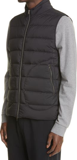 HERNO／down vest Herno Mens Monogram Goose Down Padded Vest 46 Blue IT 56