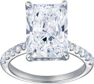 LuvMyJewelry Bayan 14K White Gold Radiant Cut Lab Grown Diamond Hidden Halo Engagement Ring - 5.5 Ct