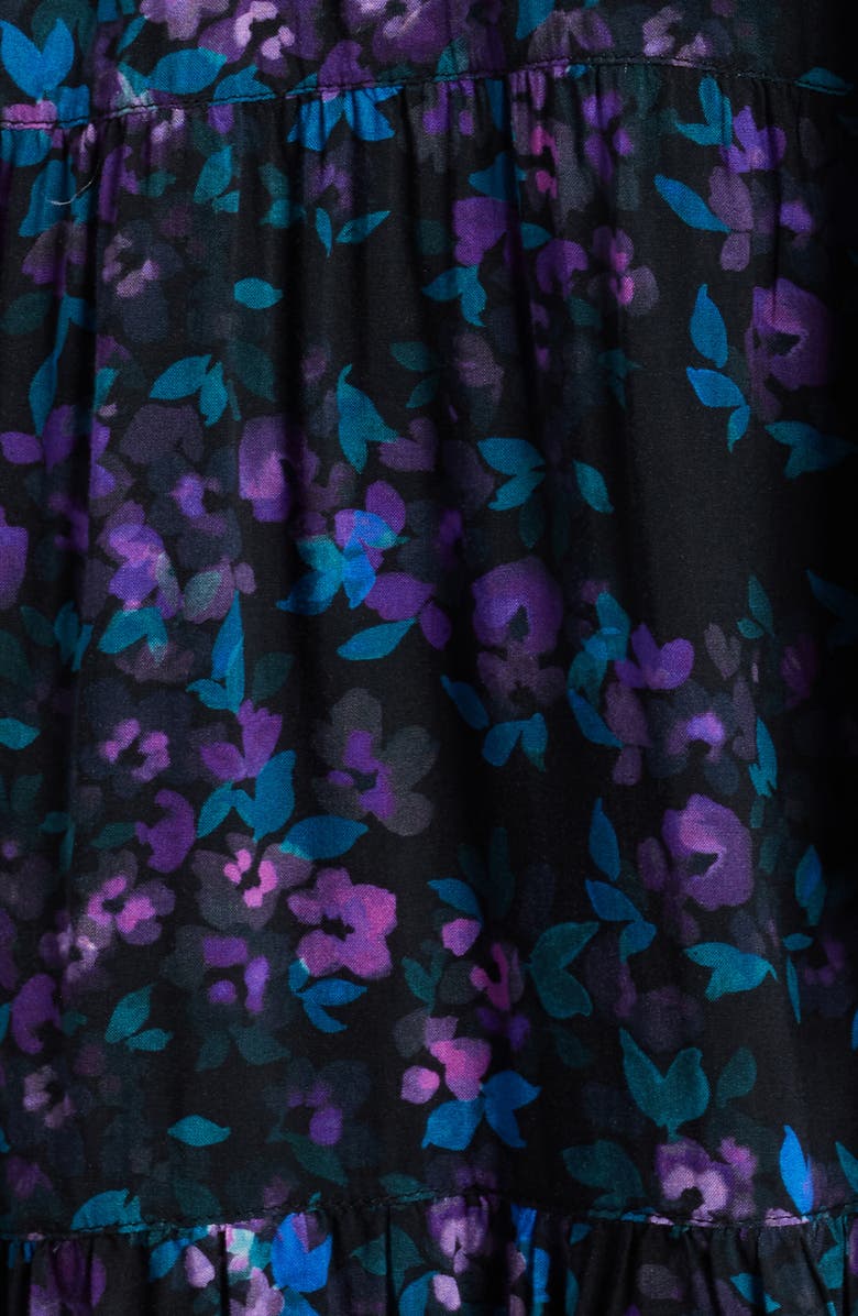 Cloth & Stone Floral Belted Tiered Minidress, Alternate, color, Evening Emerald