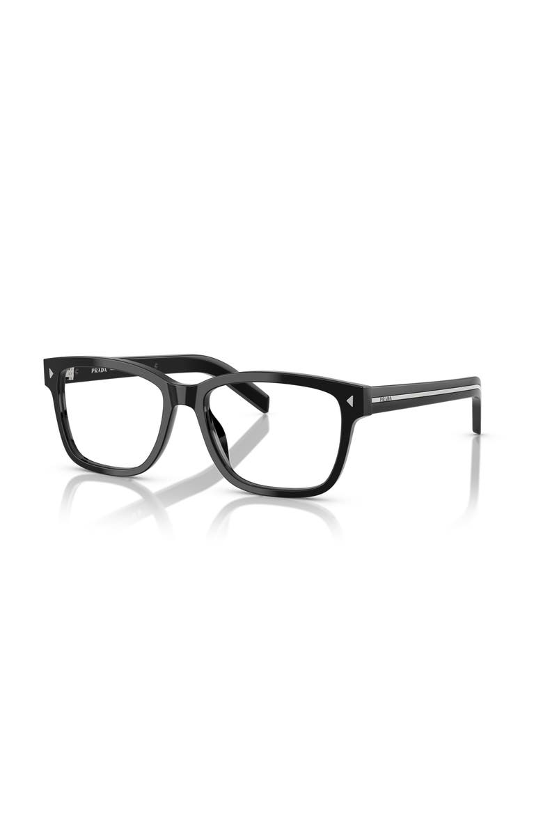 Prada 55mm Rectangle optical glasses, Main, color, Black
