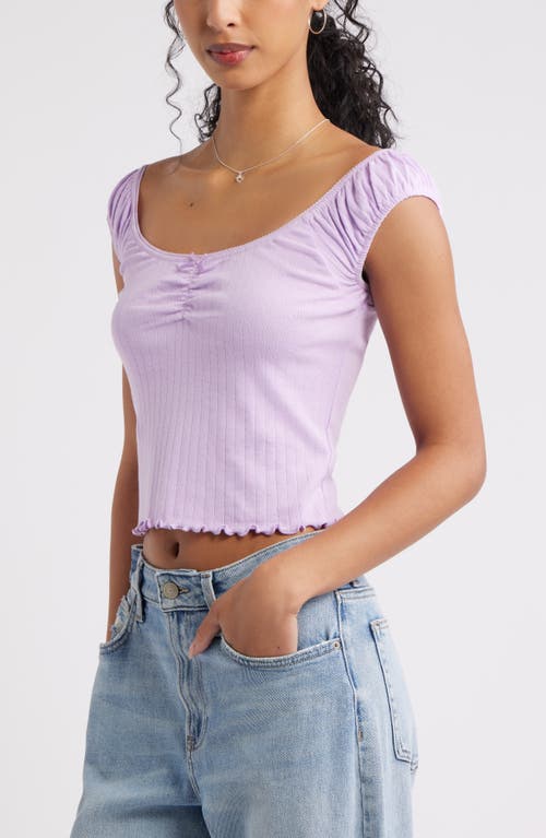 Bp. Pointelle Cap Sleeve Top In Purple
