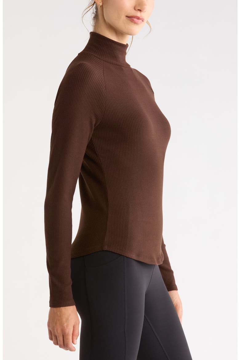 Ascend Rib Mockneck Top, Alternate, color, BROWN MOLE